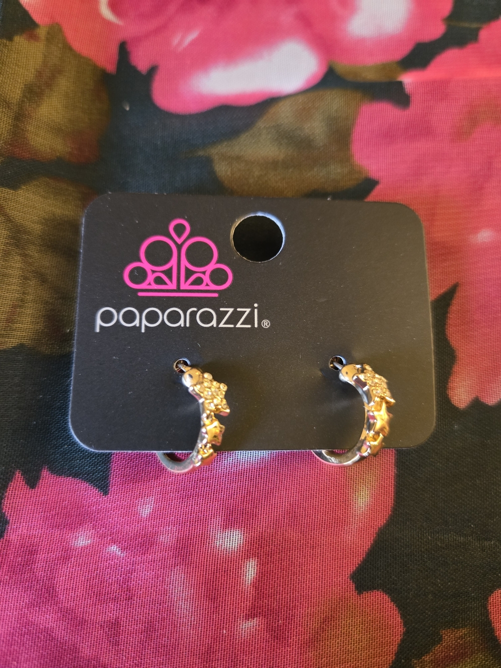 Paparazzi Gold Stars Cluster Mini Hoop Earrings